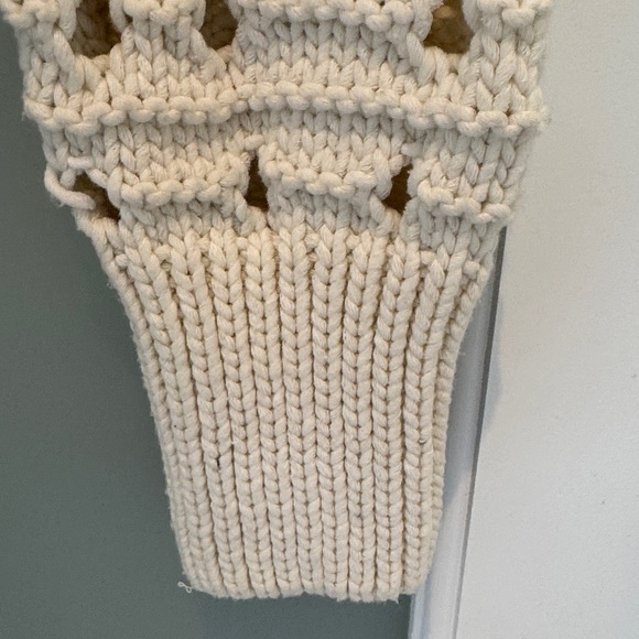 ZARA Cream Open-Knit Tie-Front Cropped Cardigan - Picture 8 of 8